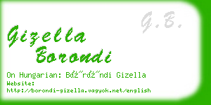 gizella borondi business card